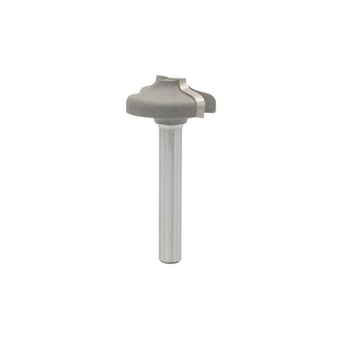 Mèche toupie 1 3/8'' de diamètre, pointe en carbure, embout plongeant plat en doucine, 2 cannelures, tige de 1/2'', longueur de 2 1/4''