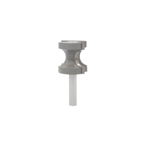 Mèche toupie 1 1/32'' de diamètre, pointe en carbure, embout demi-rond, 2 cannelures, tige de 1/4'', longueur de 2 1/8''