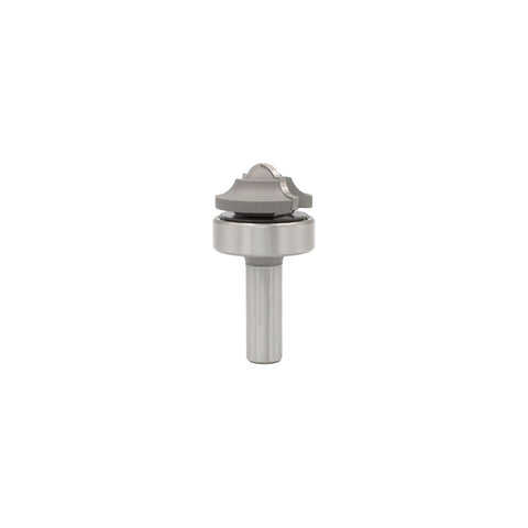 Mèche toupie 1 3/8'' de diamètre, pointe en carbure, fraise à rainurer à fond rond avec roulement à billes supérieur, 2 cannelures, tige de 1/2'', longueur de 2 5/8''