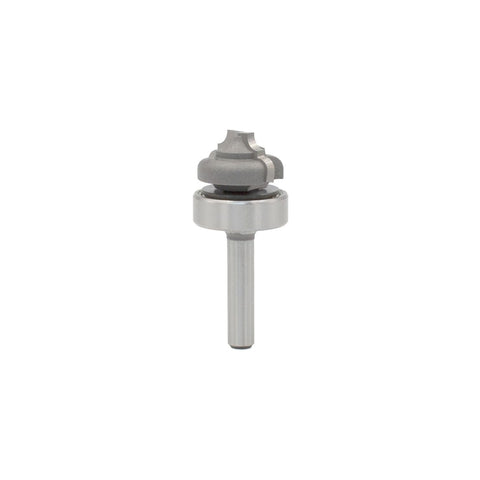 Mèche toupie 7/8'' de diamètre, pointe en carbure, fraise à rainurer à fond plat avec roulement à billes supérieur, 2 cannelures, tige de 1/4'', longueur de 2''