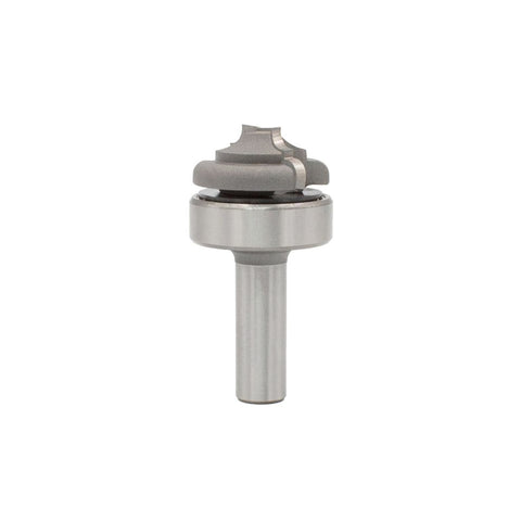 Mèche toupie 1 3/8'' de diamètre, pointe en carbure, fraise à rainurer à fond plat avec roulement à billes supérieur, 2 cannelures, tige de 1/2'', longueur de 2 5/8''
