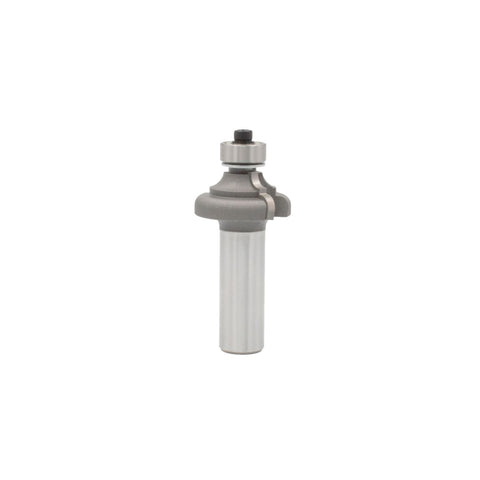 Mèche toupie 1-1/8'' de diamètre, pointe en carbure, embout à filet Ogee avec roulement à billes, 2 cannelures, tige 1/2'', longueur 2-3/8''