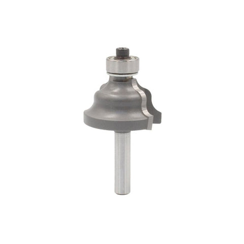 Mèche toupie 1-1/4'' de diamètre, pointe en carbure, embout ondulé avec roulement à billes, tige de 1/4'', longueur de 2-3/16''