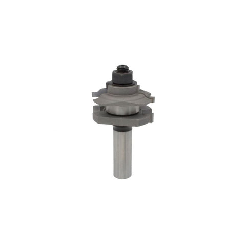 Mèche toupie 1-5/8'' de diamètre, pointe en carbure, embout de rail et de montant réversible, 1 pièce, 2 cannelures, tige de 1/2'', longueur de 3''