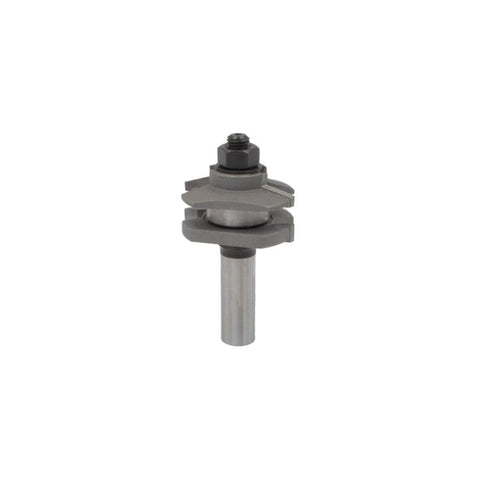 Mèche toupie 1-5/8'' de diamètre, pointe en carbure, embout droit réversible pour rail et montant, 2 cannelures, tige de 1/2'', longueur de 3''