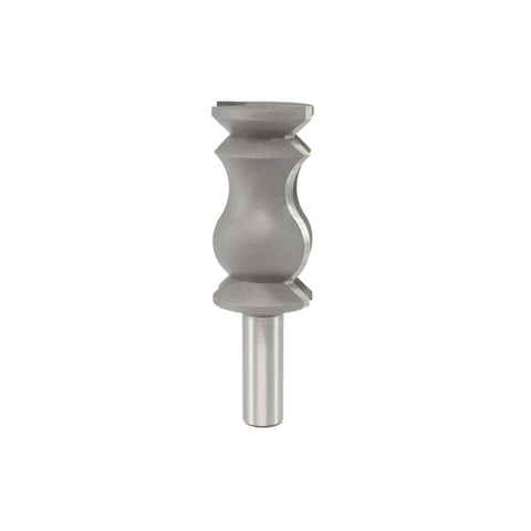 Mèche toupie 1-1/4'' de diamètre, pointe en carbure, mèche à moulure couronnée, 2 cannelures, tige 1/2'', longueur 3-3/4''