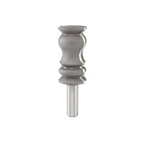 Mèche toupie 1-1/4'' de diamètre, pointe en carbure, mèche à moulure couronnée, 2 cannelures, tige 1/2'', longueur 3-3/4''