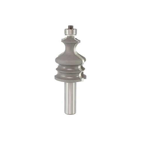 Mèche toupie 1-3/8'' de diamètre, pointe en carbure, foret de formage de bord, 2 cannelures, tige de 1/2'', longueur de 3-1/2''