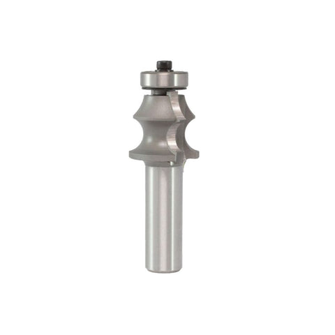 Mèche toupie 1'' de diamètre, pointe en carbure, mèche à perler les bords avec roulement à billes, 2 cannelures, tige de 1/2'', longueur de 2-3/4''
