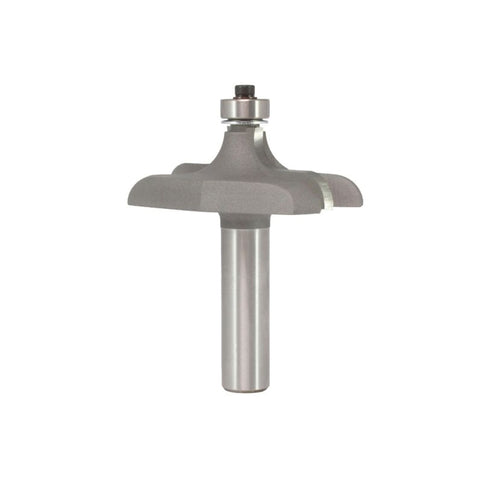 Mèche toupie 2-1/2'' de diamètre, pointe en carbure, embout de main courante avec roulement à billes, 2 cannelures, tige de 1/2'', longueur de 2-3/4''