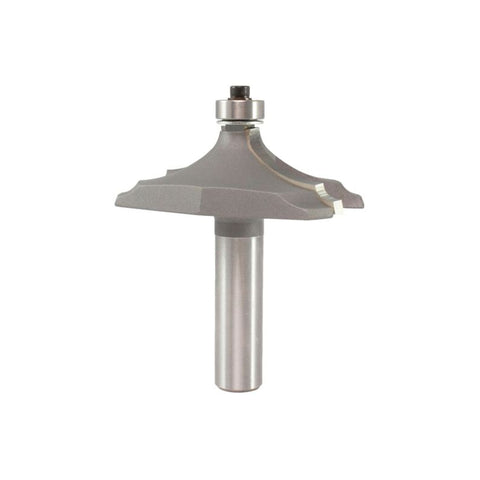 Mèche toupie 2-5/8'' de diamètre, pointe en carbure, embout de main courante avec roulement à billes, 2 cannelures, tige de 1/2'', longueur de 2-5/8''