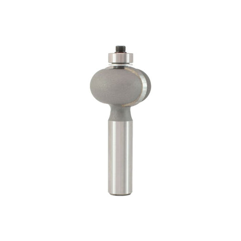 Mèche toupie 1-1/4'' de diamètre, pointe en carbure, mèche à perles convexe, 2 cannelures, tige de 1/2'', longueur de 3''