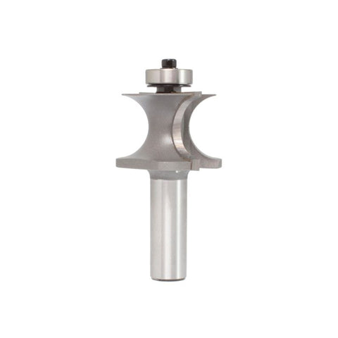Mèche toupie 1 1/2'' de diamètre, pointe en carbure, embout de coin avec roulement à billes, 2 cannelures, tige de 1/2'', longueur de 3''