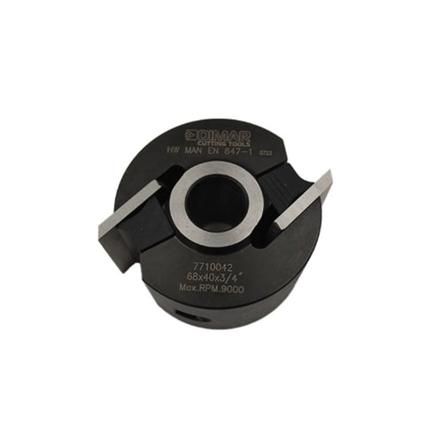 Tête de shaper 2 dents, 68 mm de diamètre, système multi-profils, largeur 40 mm