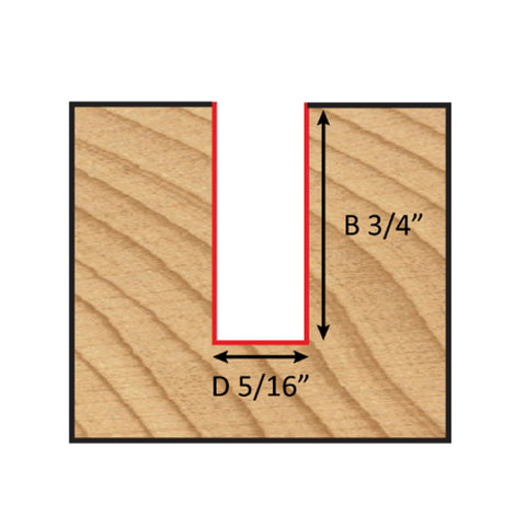 Mèche toupie, 5/16'' de diamètre, embout droit pour plongée, 2 cannelures, tige 1/2'', longueur 2 1/2''
