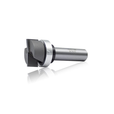 Couteau toupie 1'' de diamètre, pointe en carbure, embout modèle avec roulement à billes central, 2 cannelures, tige 1/2'', longueur 2 1/2''