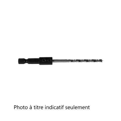 Foret à pointe brad, 3/16'' de diamètre, Acier au chrome vanadium, Tige de 3/16'', Longueur de 3 3/8''