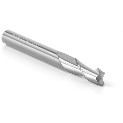 Mèche 1/4'' de diamètre, carbure monobloc, embout en spirale pour matériaux synthétiques, coupe ascendante, 2 cannelures, tige de 1/4'', longueur de 2 1/2''