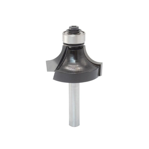 Mèche toupie arrondie, 1 1/4'' de diamètre, pointe en carbure, 2 cannelures, tige 1/4'', longueur 2 5/16''