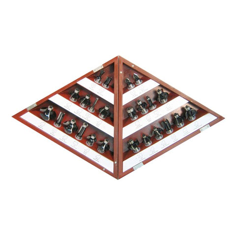 Jeux de 24 mèches de toupie, pointe en carbure, 3 cannelures, tige 1/4''