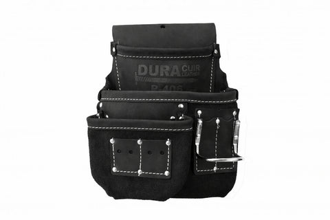 SAC À 3 POCHES EN CUIR NOIR AVEC PORTE-MARTEAU - GAUCHE