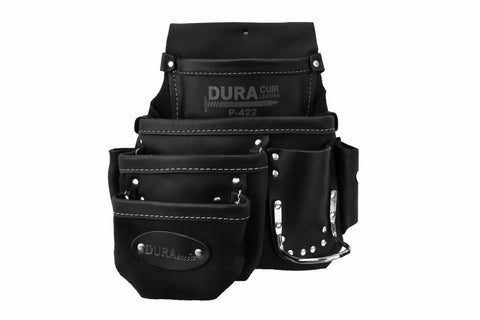 SAC EN CUIR NOIR 4 POCHES + PORTE MARTEAU (GAUCHE)