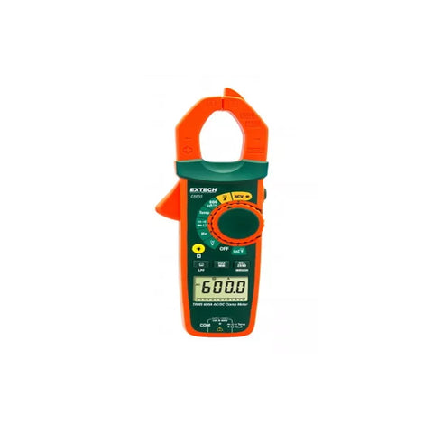 Pince ampèremétrique AC/DC True RMS Extech EX655 avec température et tension de contact (NCV), 600 A