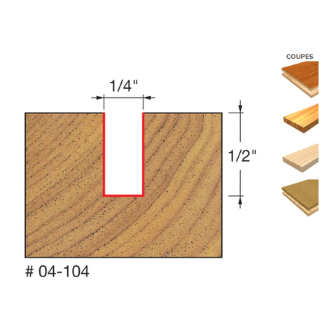 MÈCHE DE TOUPIE 1/4'' X 1/2'' X 1/4''SH