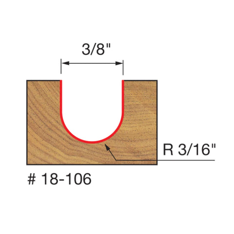 MECHE DE TOUPIE 3/8'' X 1/4''SH X 3/16''R