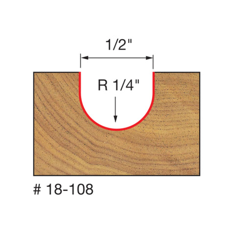 MECHE DE TOUPIE 1/2'' X 1/4''SH X 1/4''R