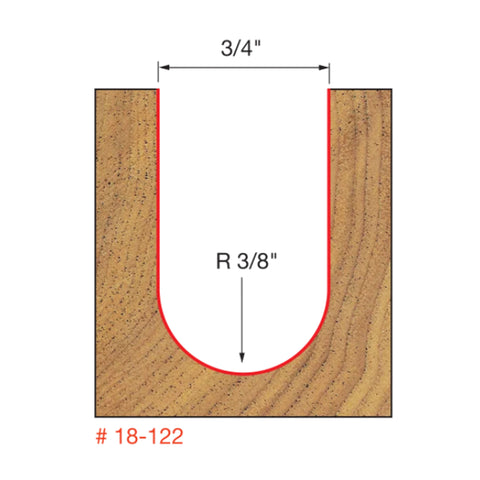 MECHE DE TOUPIE 3/4'' X 1/2'' X 3/8''R