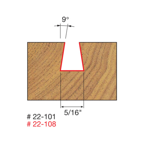 MECHE DE TOUPIE 5/16'' X 3/8'' X 1/4SH  9DEG