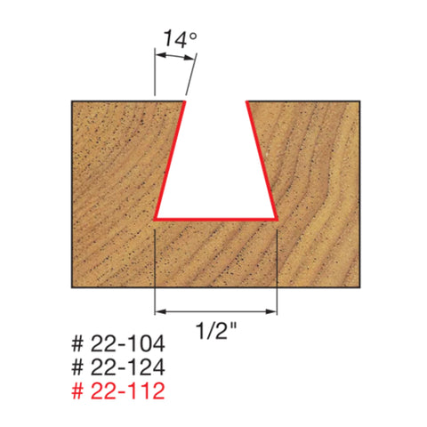 MECHE DE TOUPIE 3/8'' X 3/8'' X 1/4''SH  14DEG