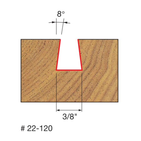 MECHE DE TOUPIE 3/8''  X 1/2'' X 1/4''SH  8DEG