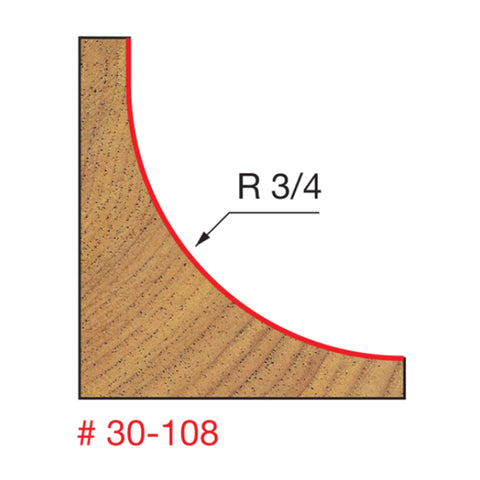 MÈCHE DE TOUPIE 2'' X 1/2''SH X 3/4''R CONCAVE