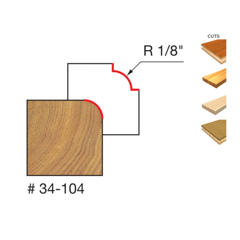 MÈCHE DE TOUPIE 3/4'' X 1/4''SH X 1/8''R