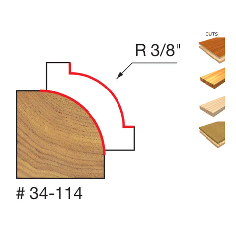 MECHE DE TOUPIE 1-3/8'' X 1/4'' X 3/8''R 4FL