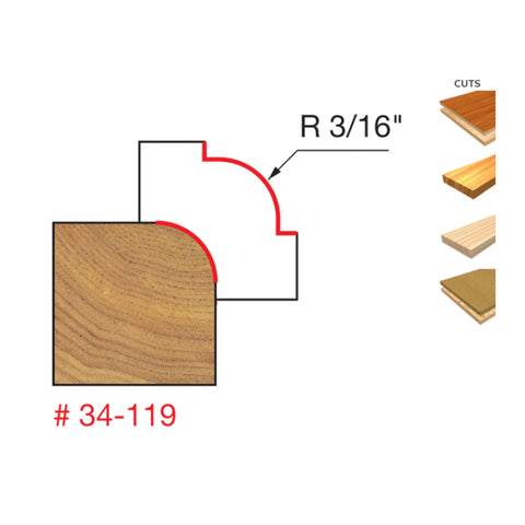 MECHE DE TOUPIE 7/8'' X 1/2''SH X 3/16''R