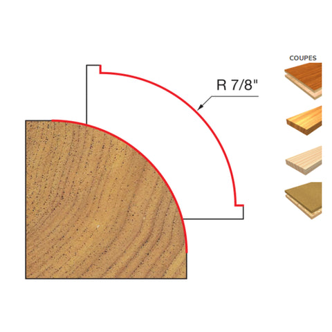 MECHE DE TOUPIE 2-1/4'' X 1/2''SH X 7/8''R  4FLUTES