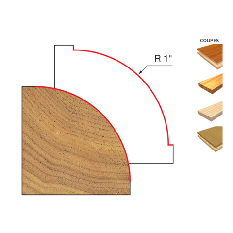 MECHE DE TOUPIE 2-1/2'' X 1/2''SH X 1''R  4FLUTES