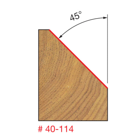 MECHE DE TOUPIE 1-5/8'' X 1/2''SH X 45DEGRE  2FLUTES