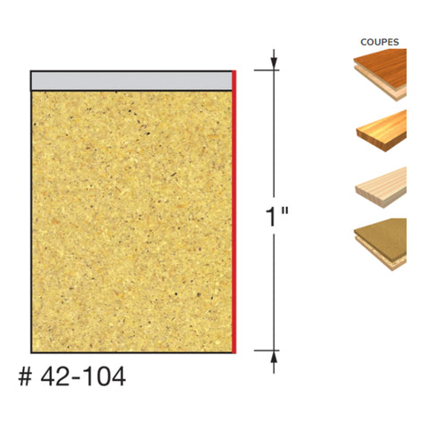 MECHE DE TOUPIE 1/2'' X 1/4''SH X 1''  2FLUTES