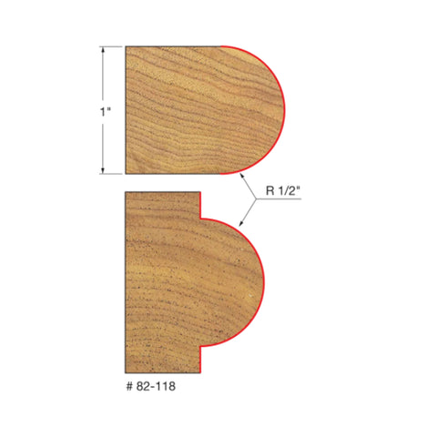 MÈCHE DE TOUPIE 1-13/16'' X 1/2''SH X 1/2''R