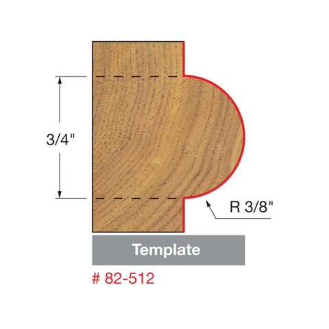 MÈCHE DE TOUPIE 1-3/8'' X 1/2''SH X 3/8R