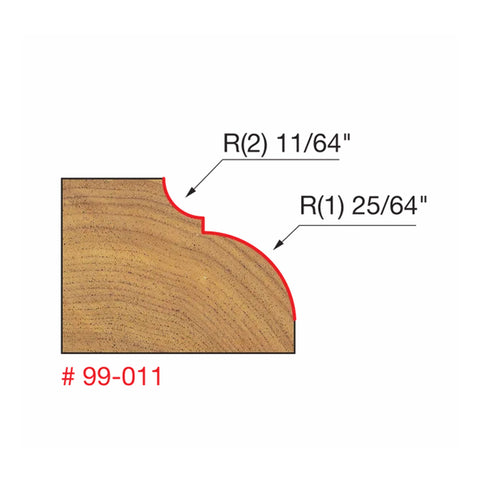 MÈCHE DE TOUPIE 1-5/8'' X 1/2''SH X 25/64''R  4FL