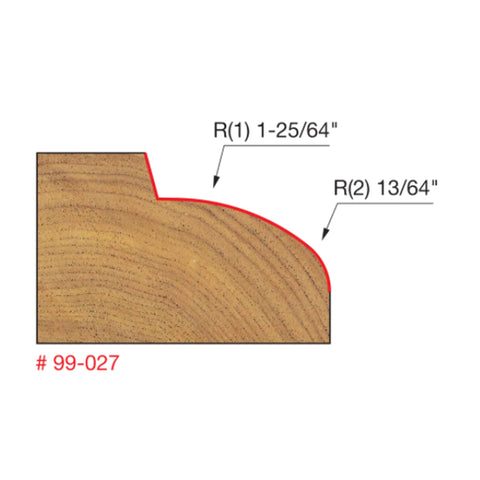 MÈCHE DE TOUPIE 2-19/32'' X 1/2''SH X 1-25/32''R  4F