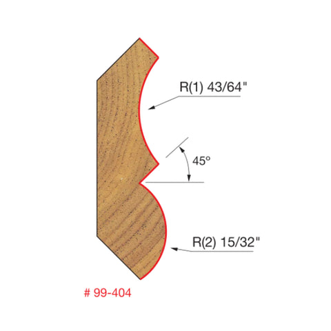 MÈCHE DE TOUPIE 1-1/4'' X 1/2''SH X 43/64''R