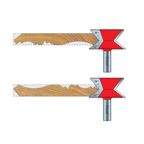 MÈCHE DE TOUPIE 2-3/8'' X /2''SH X 38 / 52 DEGRÉE POUR MOULURE