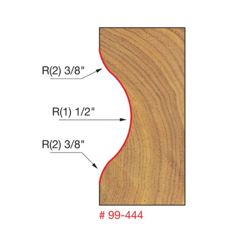 MÈCHE DE TOUPIE 1-3/16'' X 1/2''SH X 1/2''R POUR MAIN COURRANTE