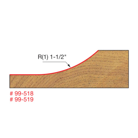 MÈCHE DE TOUPIE 3-1/2'' X 1/2''SH  4FLUTES POUR PANNEAUX SOULEVÉS